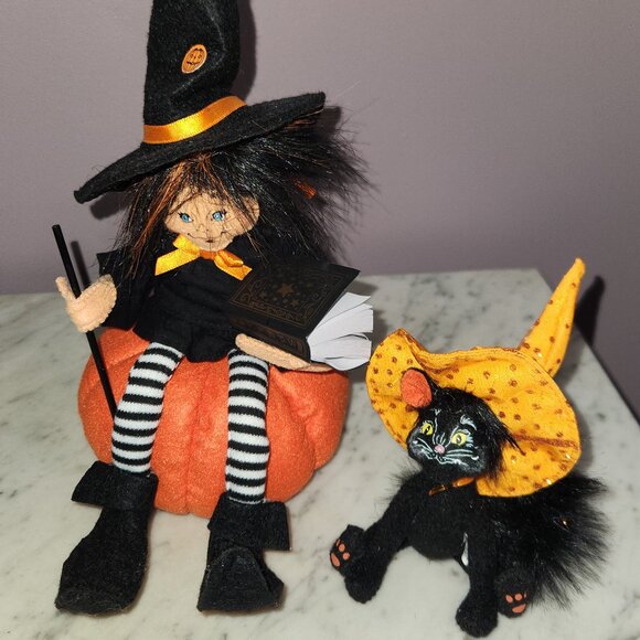 Annalee Halloween Witch & Black Cat Set (2011 & 2012) - Picture 1 of 11